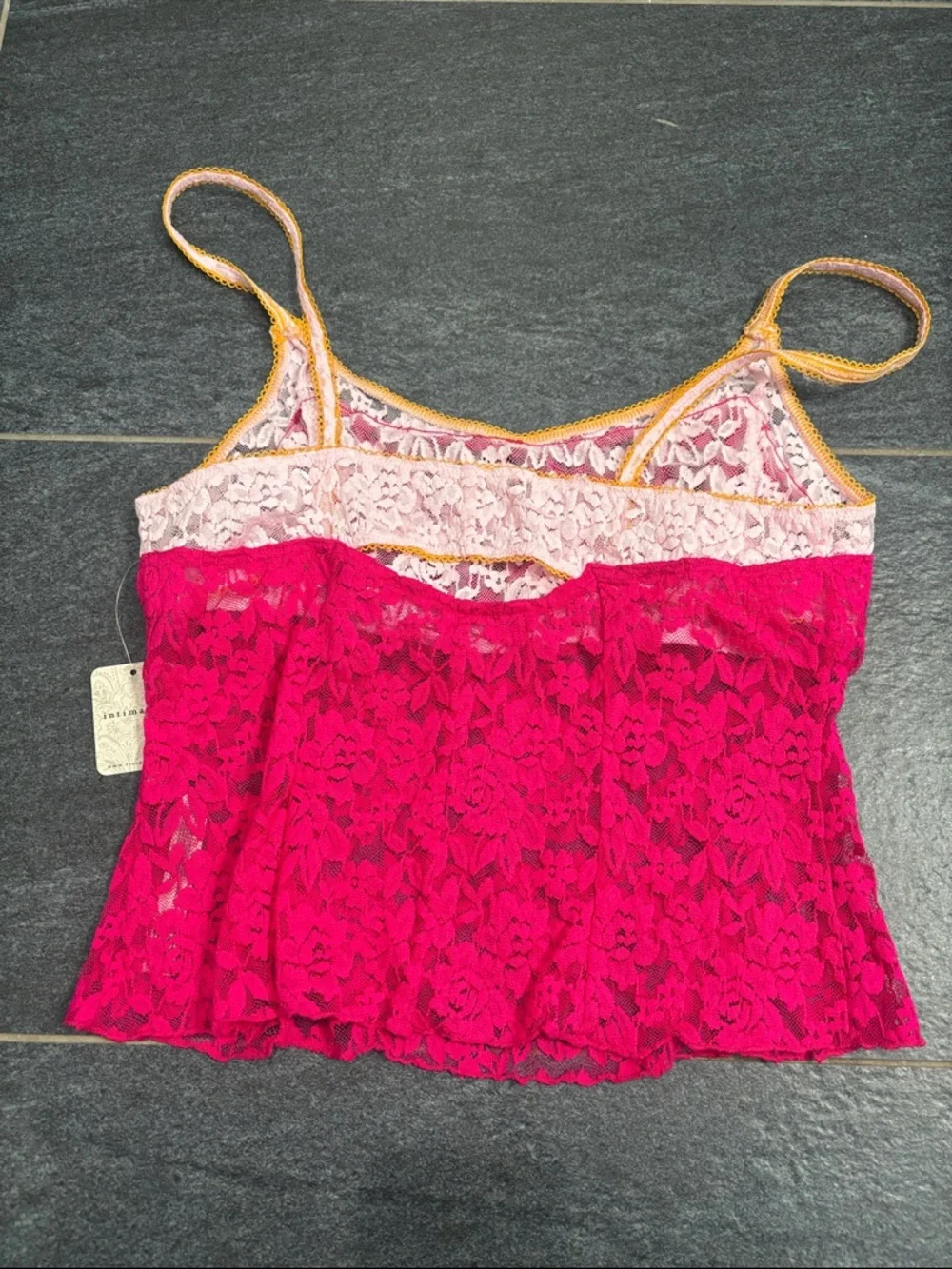 FP intimately Lace Cami with Contrast Trim 🧡🩷